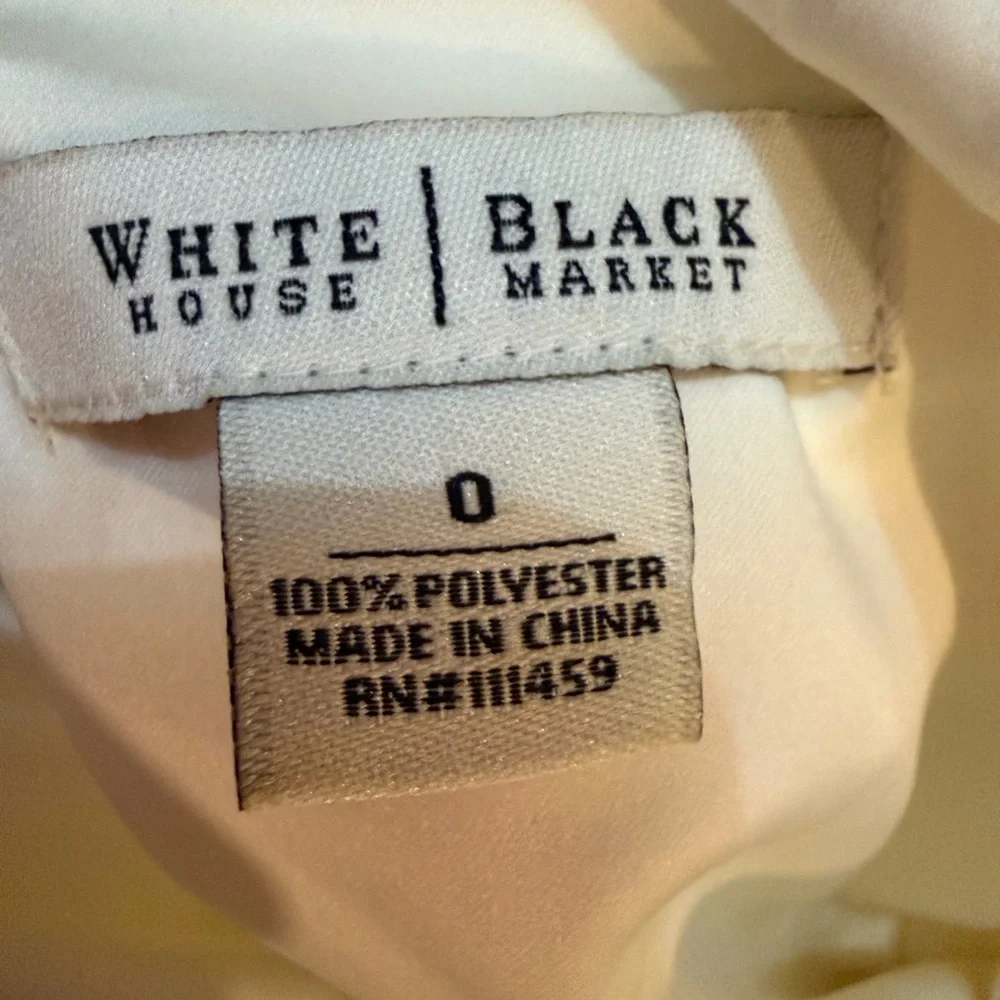 White House Black Market Ivory Strapless Ruffle Midi Dress - Picture 2 of 4